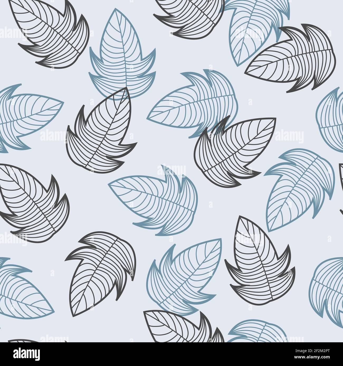 Five cornered leaves outlines seamless pattern Stock Vector
