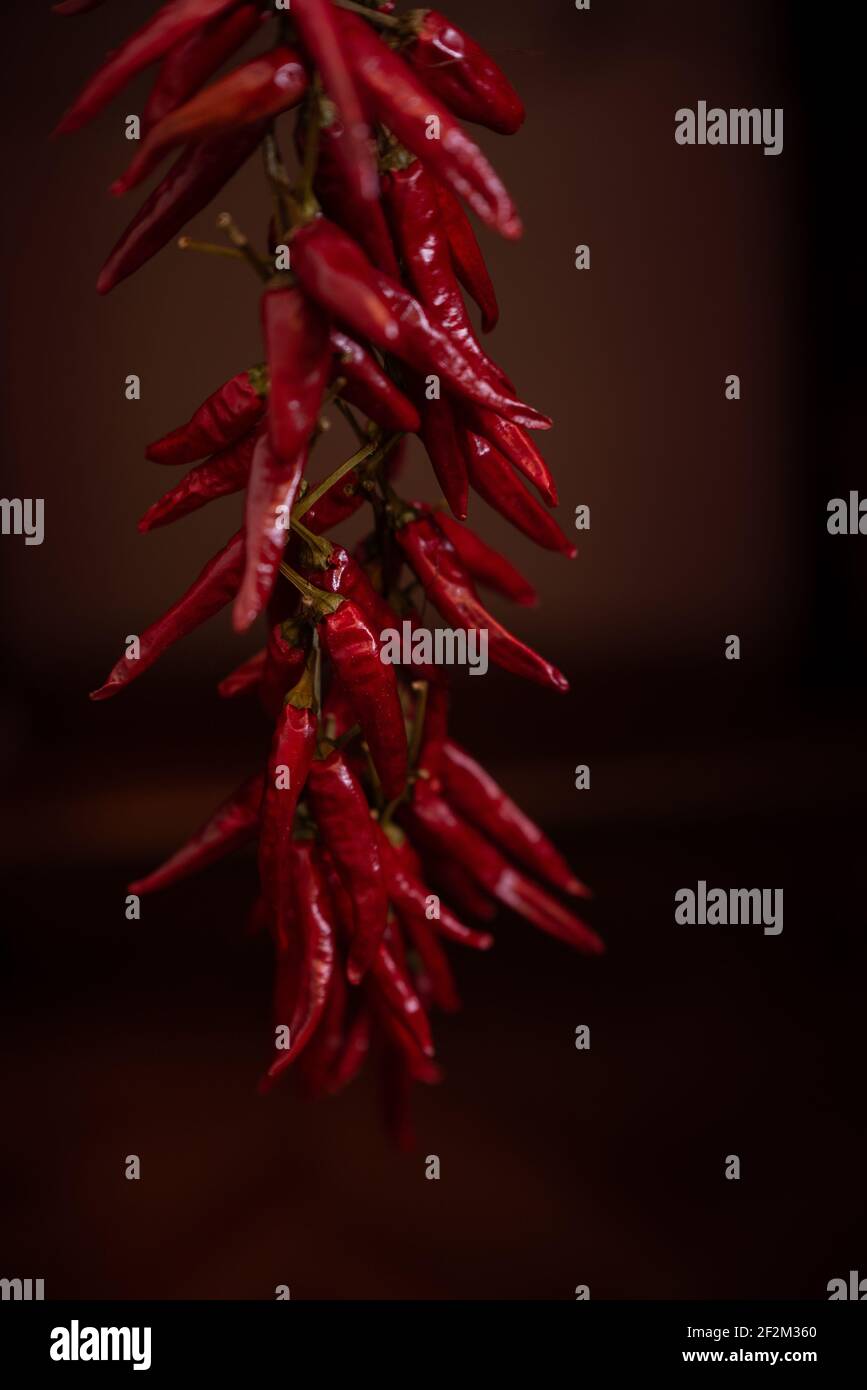 String of dried chili hi-res stock photography and images - Alamy