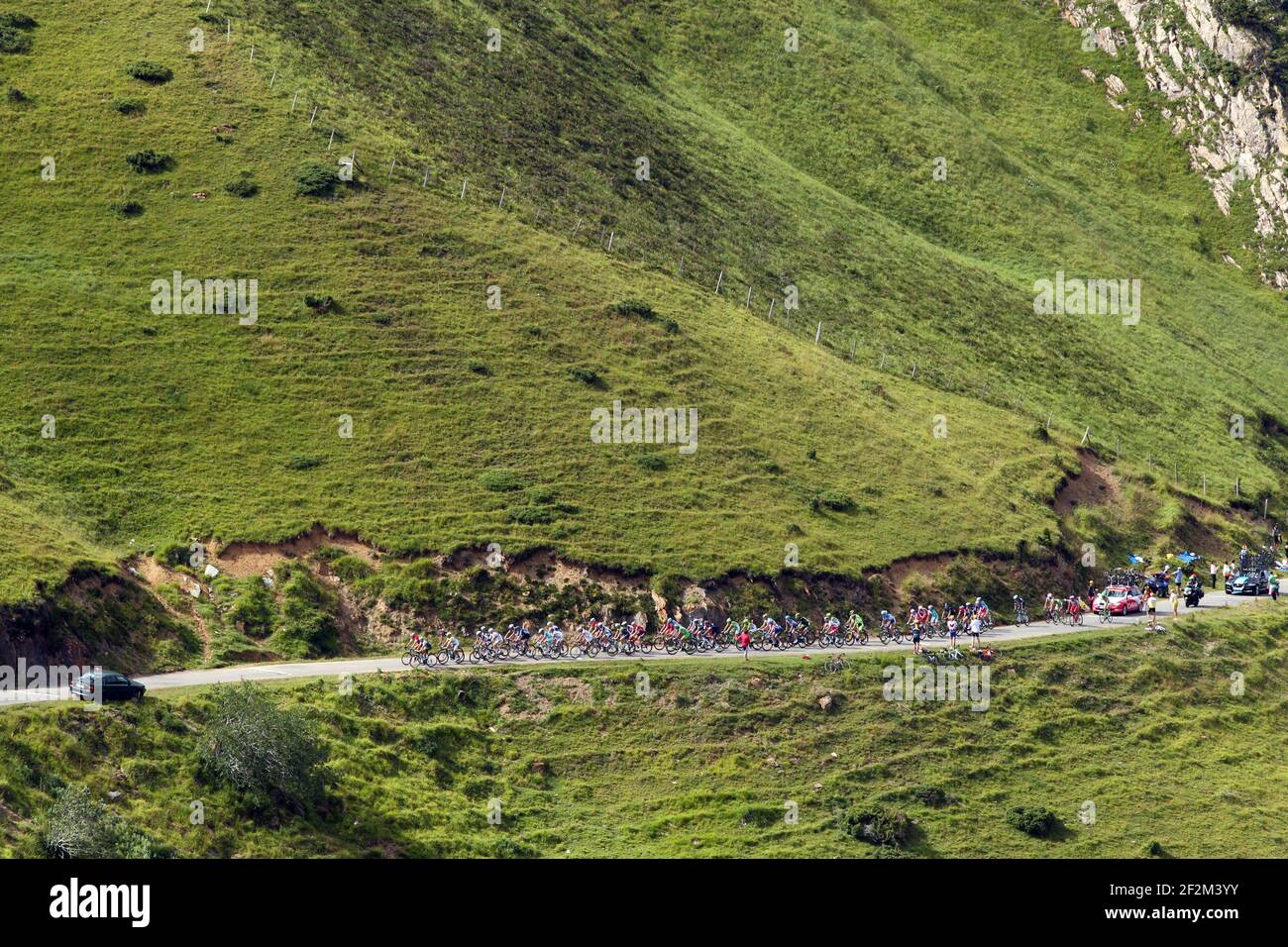 Riders are pictured in the Port de Bales during the Tour of France, UCI  World Tour