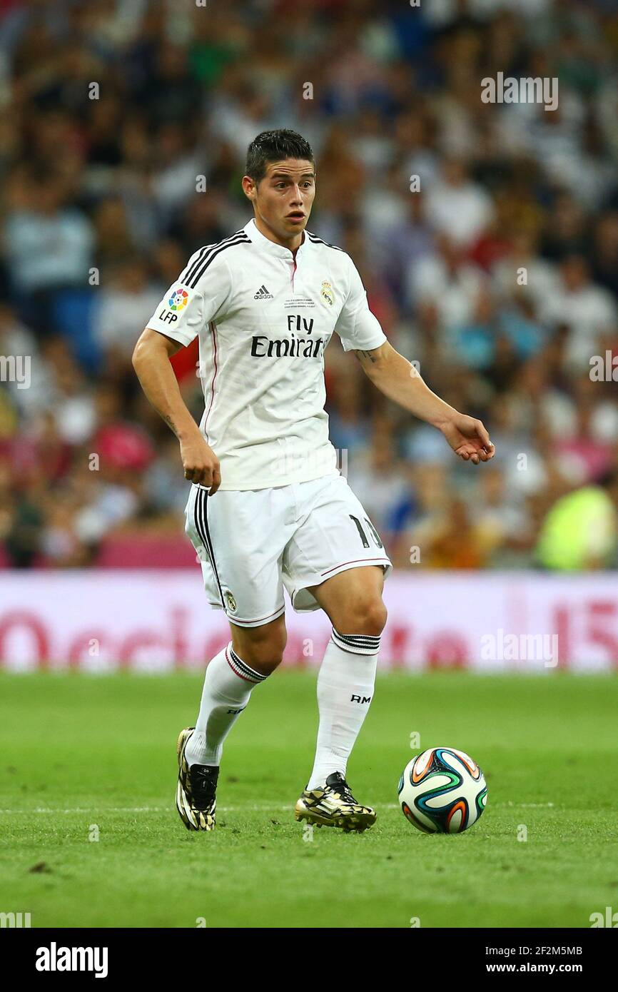 James Rodriguez of Real Madrid during the 2014 Spain Super Cup football  match 1st leg between Real Madrid and Atletico Madrid on August 19, 2014 at  Bernabeu stadium in Madrid, Spain. Photo