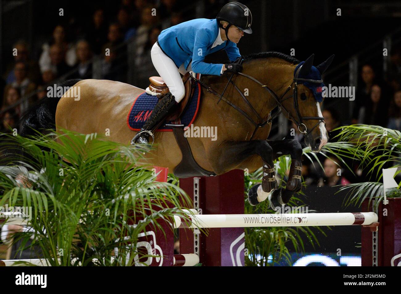 Malin BARYARD-JOHNSSON riding on H&M Tornesch 1042 (SWE) during the  Longines FEI World Cup Jumping Final on April 19, 2014 at Eurexpo Hall in  Lyon, France. Photo Christophe Bricot / DPPI Stock Photo - Alamy
