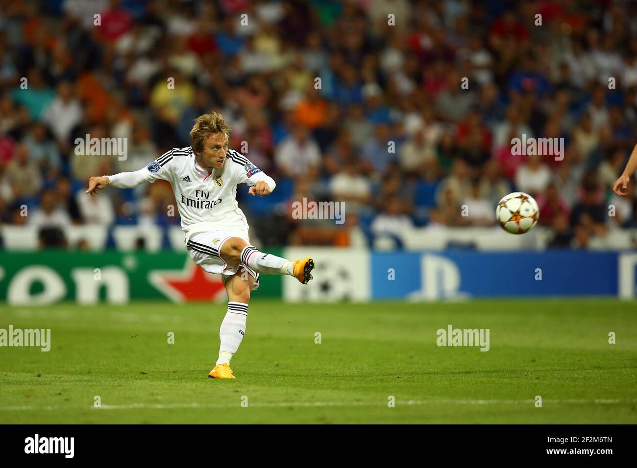 Luka Modric of Real Madrid during the UEFA Champions League, Group B, football match between Real Madrid CF and FC Basel on September 16, 2014 at Santiago Bernabeu stadium in Madrid, Spain. Photo Manuel Blondeau / AOP.Press / DPPI Stock Photo
