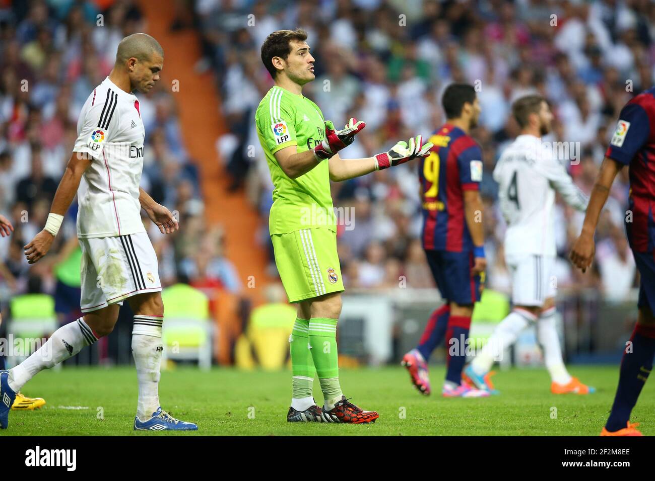 Iker Casillas of Real Madrid during the Spanish Championship Liga football match between Real Madrid CF and FC Barcelona, at Santiago Bernabeu Stadium in Madrid, Spain, on October 25, 2014. Photo Manuel Blondeau / AOP.press / DPPI Stock Photo