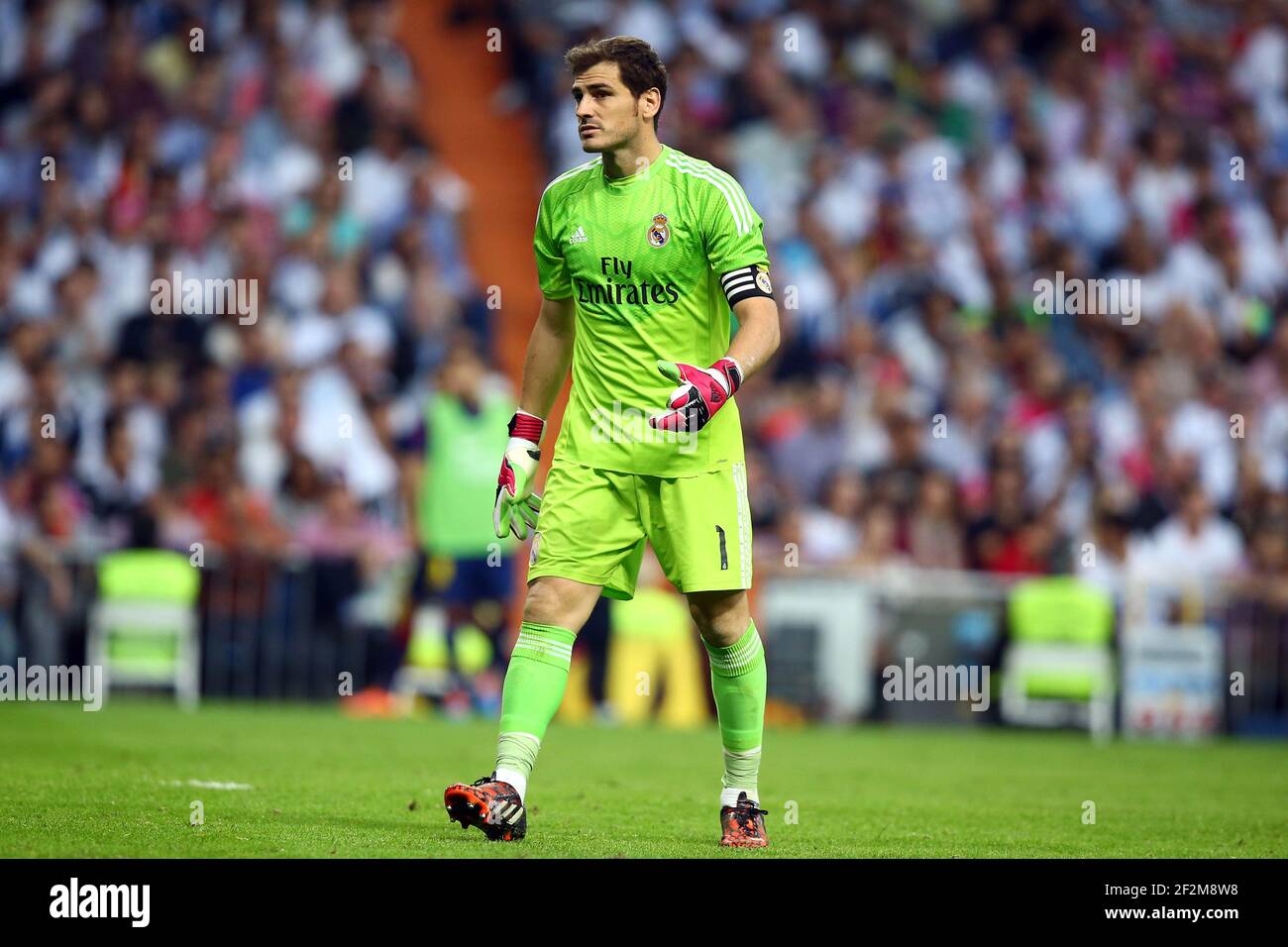 Iker Casillas of Real Madrid during the Spanish Championship Liga football match between Real Madrid CF and FC Barcelona, at Santiago Bernabeu Stadium in Madrid, Spain, on October 25, 2014. Photo Manuel Blondeau / AOP.press / DPPI Stock Photo