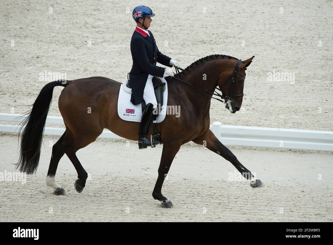 Carl HESTER riding on Nip Tuck during the Dressage Grand Prix Special competition of the Alltech FEI World Equestrian Games? 2014 in Normandy - Wednesday - 27/08/14 - Photo Christophe Bricot. Stock Photo