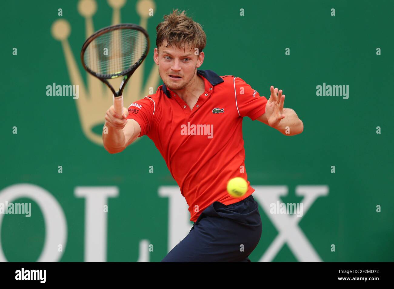 David Goffin of Belgium during day 2 of the Rolex Monte-Carlo Masters 2023,  an ATP Masters 1000 tennis event on April 10, 2023 at Monte-Carlo Country  Club in Roquebrune Cap Martin, France 