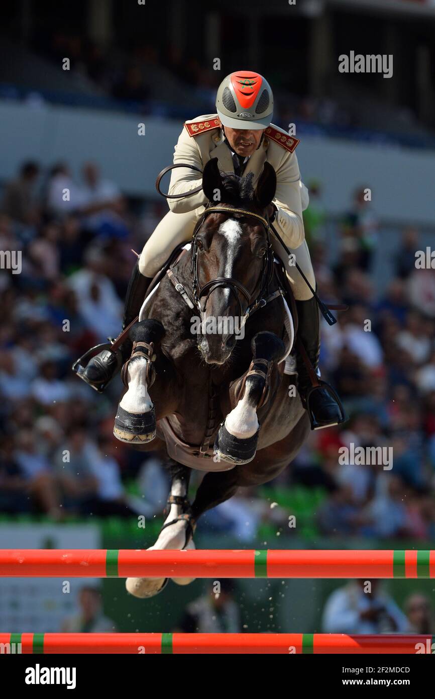 Hassan JABRI riding on Loxy de la Reselle CH during the Show Jumping (Team competition round 1) of the Alltech FEI World Equestrian Games 2014 in Le Pin, Normandy - september 03, 2014 - Photo Christophe Bricot / DPPI Stock Photo
