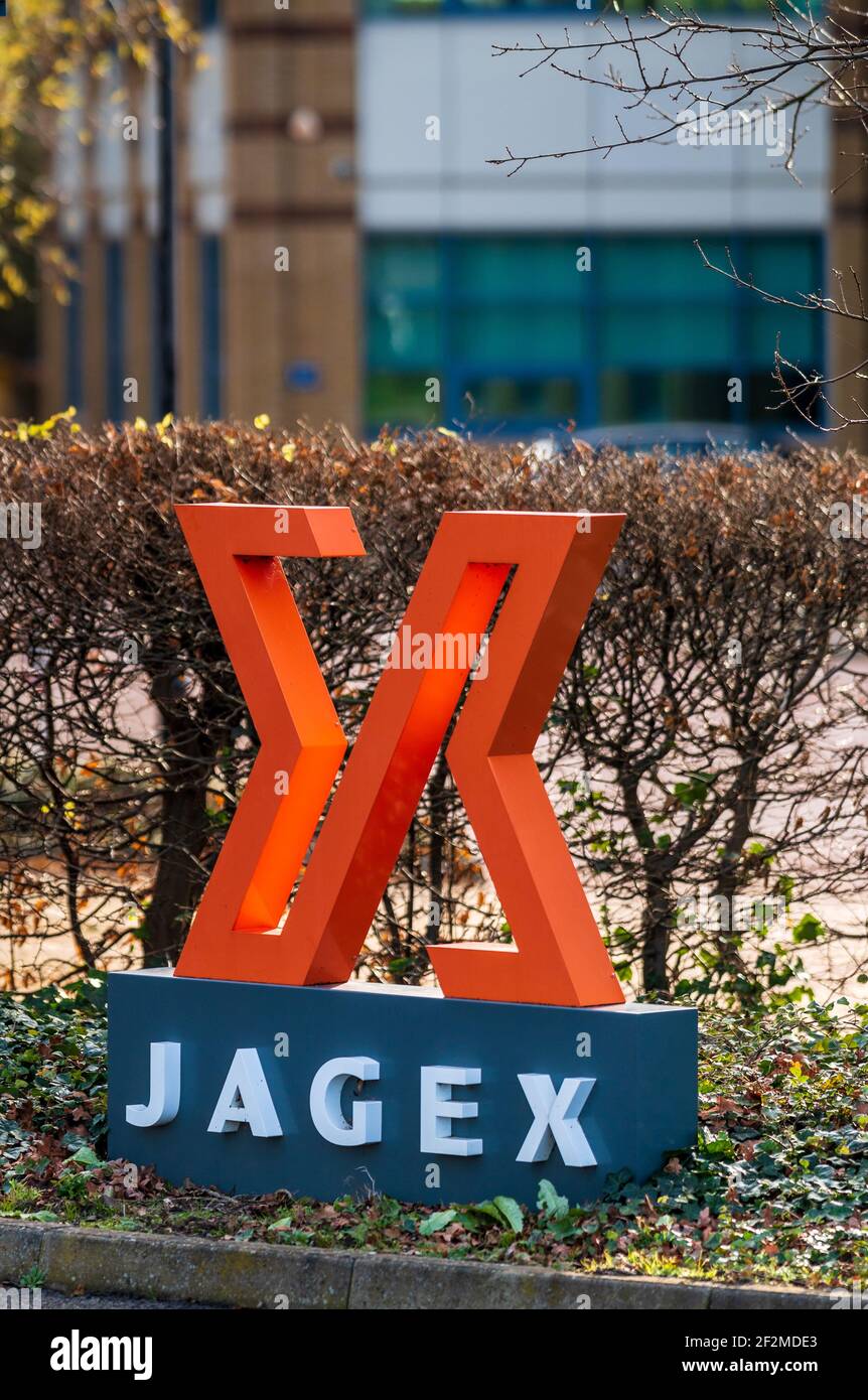 Jagex Gaming Company HQ Cambridge Science Park - Jagex is an interactive gaming company employing 350 people in Cambridge UK, known for Runescape. Stock Photo