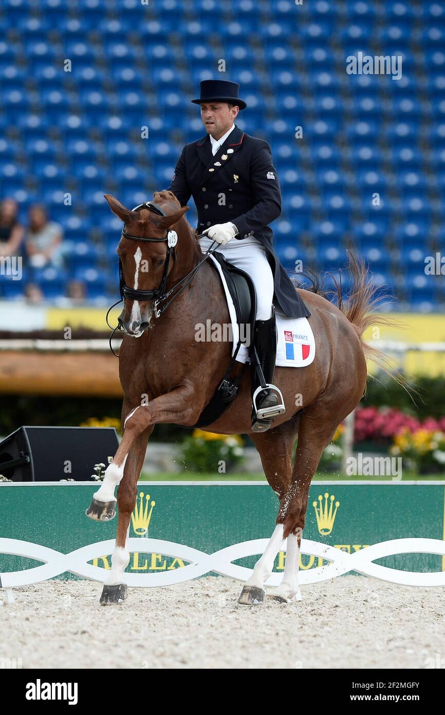 Pierre Volla (FRA) riding Badinda Altena during the Grand Prix Special of  the FEI European Championships Aachen 2015, on August 15th , 2015 in  Aachen, GERMANY - Photo Christophe Bricot / DPPI Stock Photo - Alamy
