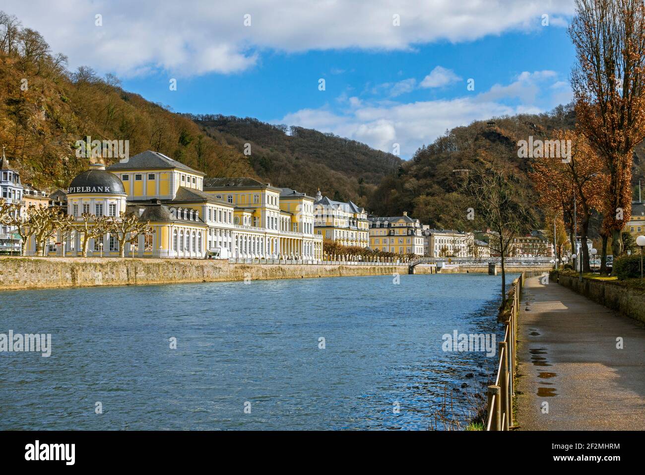 Germany, Rhineland-Palatinate, Bad Ems, casino, Kursaal and Kurhaus on the Lahn. Stock Photo