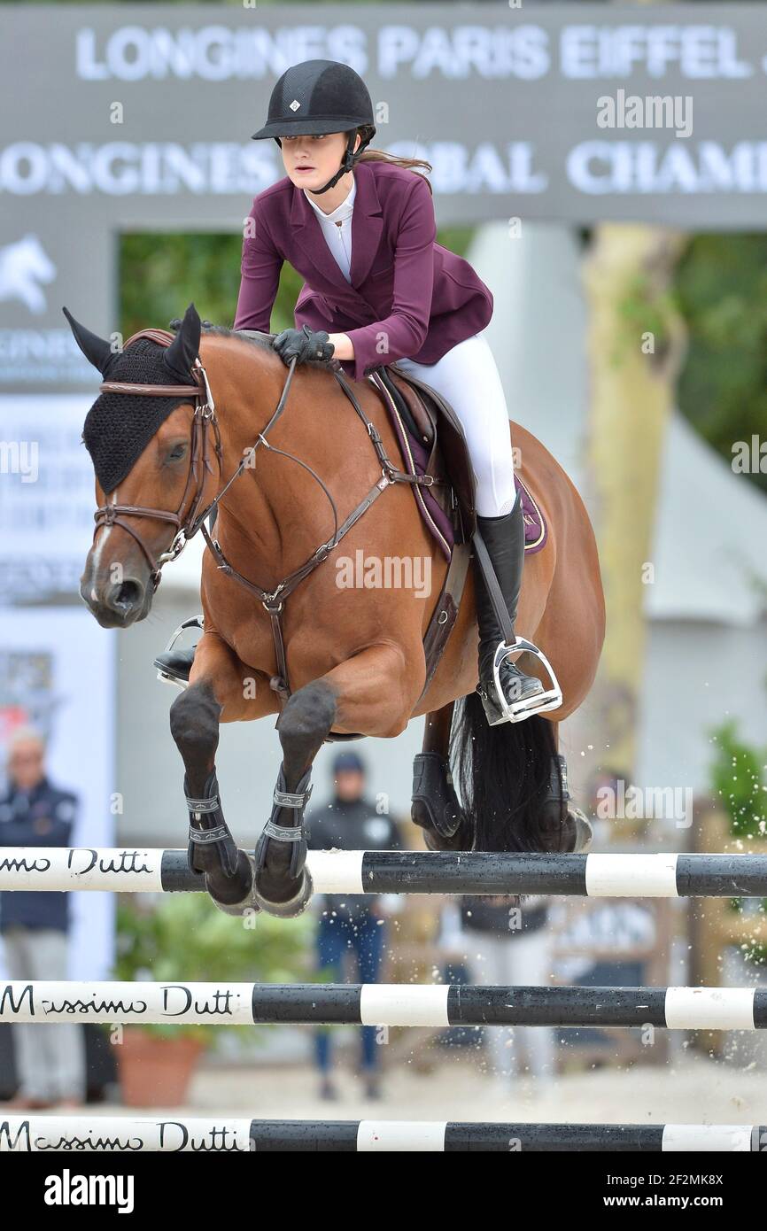 Mathilde Pinault riding Lotta during the Longines Global Champions