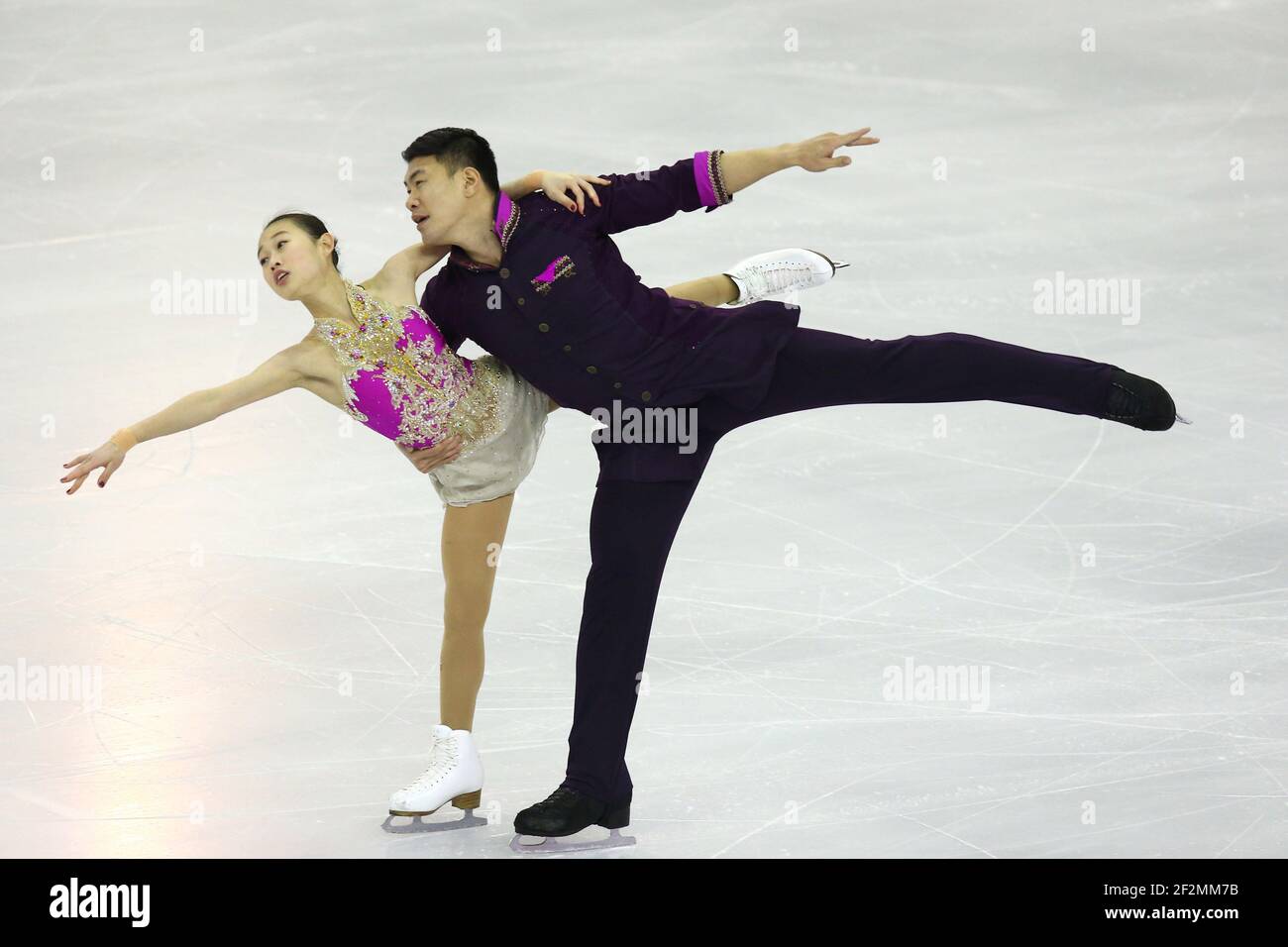 Cheng Peng and Hao Zhang of China compete during Pairs free program at the ISU Figure skating Grand Prix Final 2015-2016, at the Barcelona Convention Centre, in Barcelona, Spain, on December 11, 2015.Photo: Manuel Blondeau/AOP.Press/DPPI Stock Photo