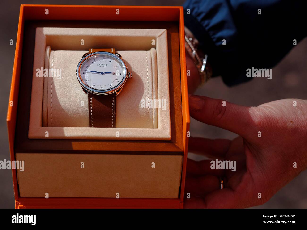 MILAN, ITALY - JUNE 15, 2019: Man with Vacheron Constantin watch and black  leather Hermes bag before Emporio Armani fashion show, Milan Fashion Week s  Stock Photo - Alamy