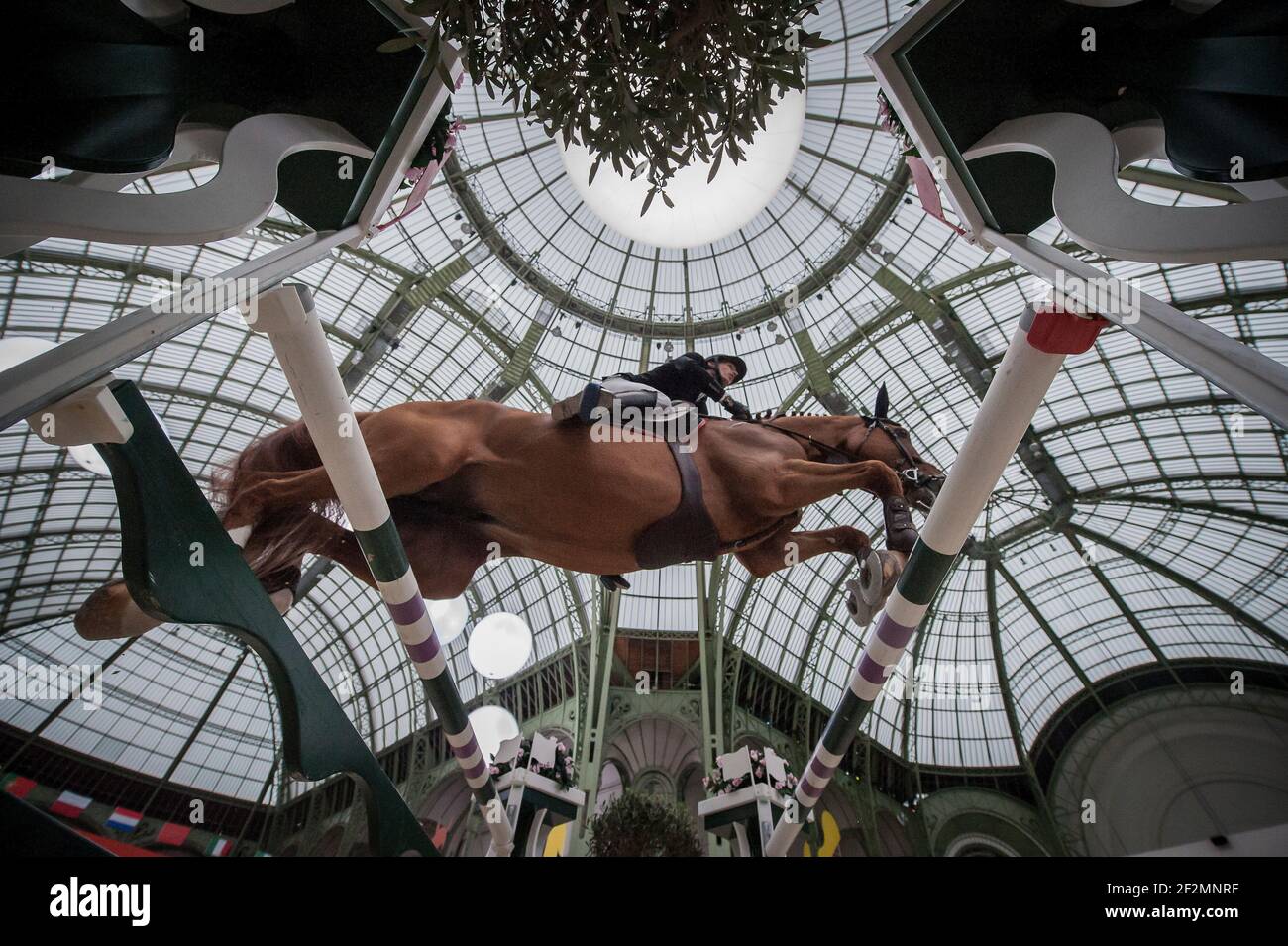 Kevin STAUT (FRA) riding SILVER DEUX DE VIRTON HDC during the Saut Hermès International Jumping CSI5 competition in the Grand-Palais, on March 16th to 18th, 2018, in Paris, France - Photo Christophe Bricot / DPPI Stock Photo