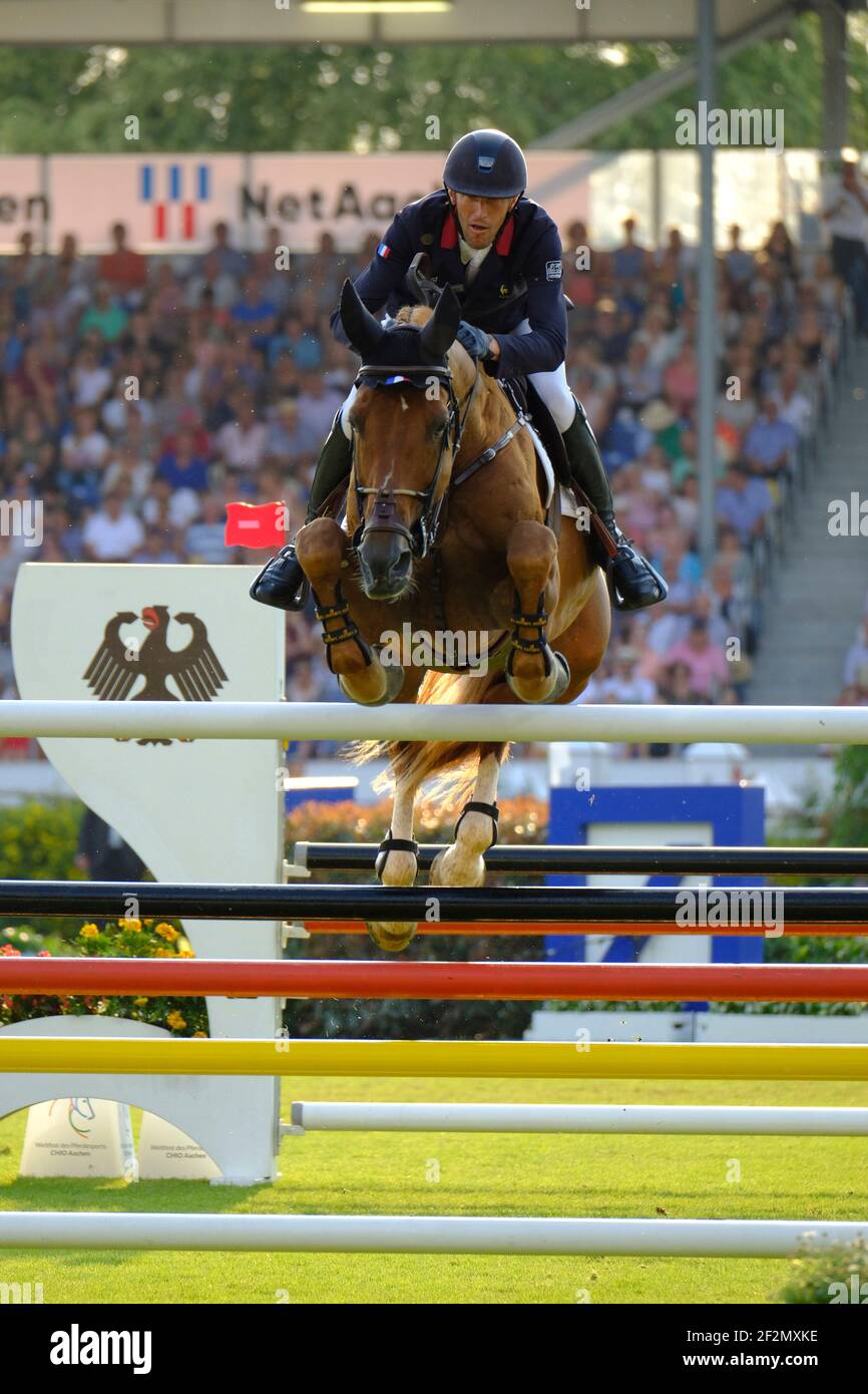 Kevin STAUT (FRA) riding Silver Deux de Virton HDC during the Nations Cup of the World Equestrian Festival, CHIO of Aachen 2018, on July 13th to 22th, 2018 at Aachen - Aix la Chapelle, Germany - Photo Christophe Bricot / DPPI Stock Photo