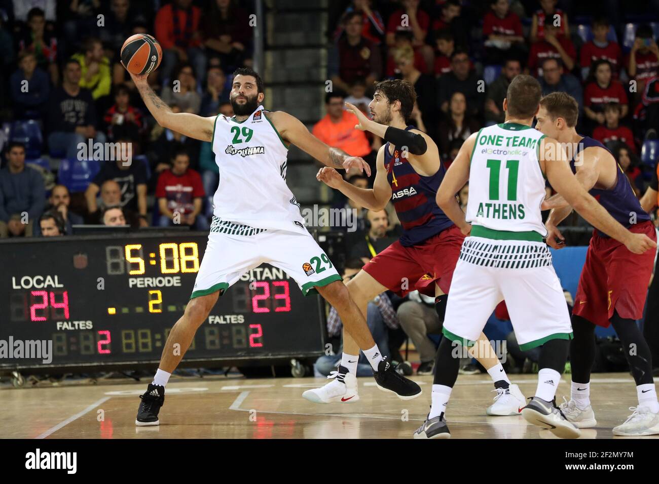 Ioannis Bourousis of Panathinaikos during the Euroleague basketball match  between FC Barcelona and Panathinaikos Athenes, at Palau Blaugrana, in  Barcelona, Spain, on December 2, 2016.Photo Manuel Blondeau / AOP Press /  DPPI