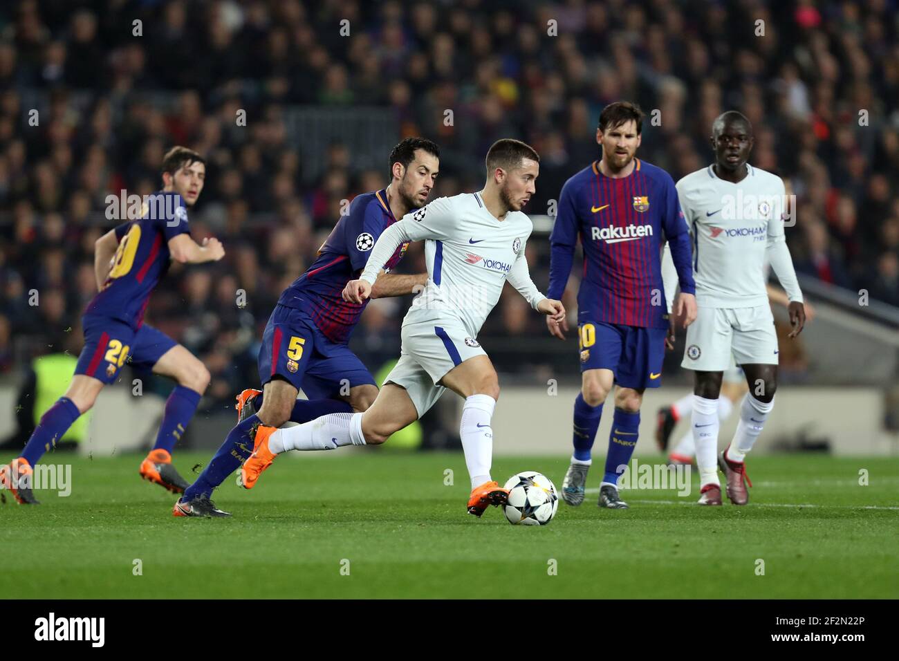 Eden Hazard Of Chelsea Fc During The Uefa Champions League Round Of 16 2nd Leg Football Match Between Fc Barcelona And Chelsea Fc On March 14 18 At Camp Nou Stadium In