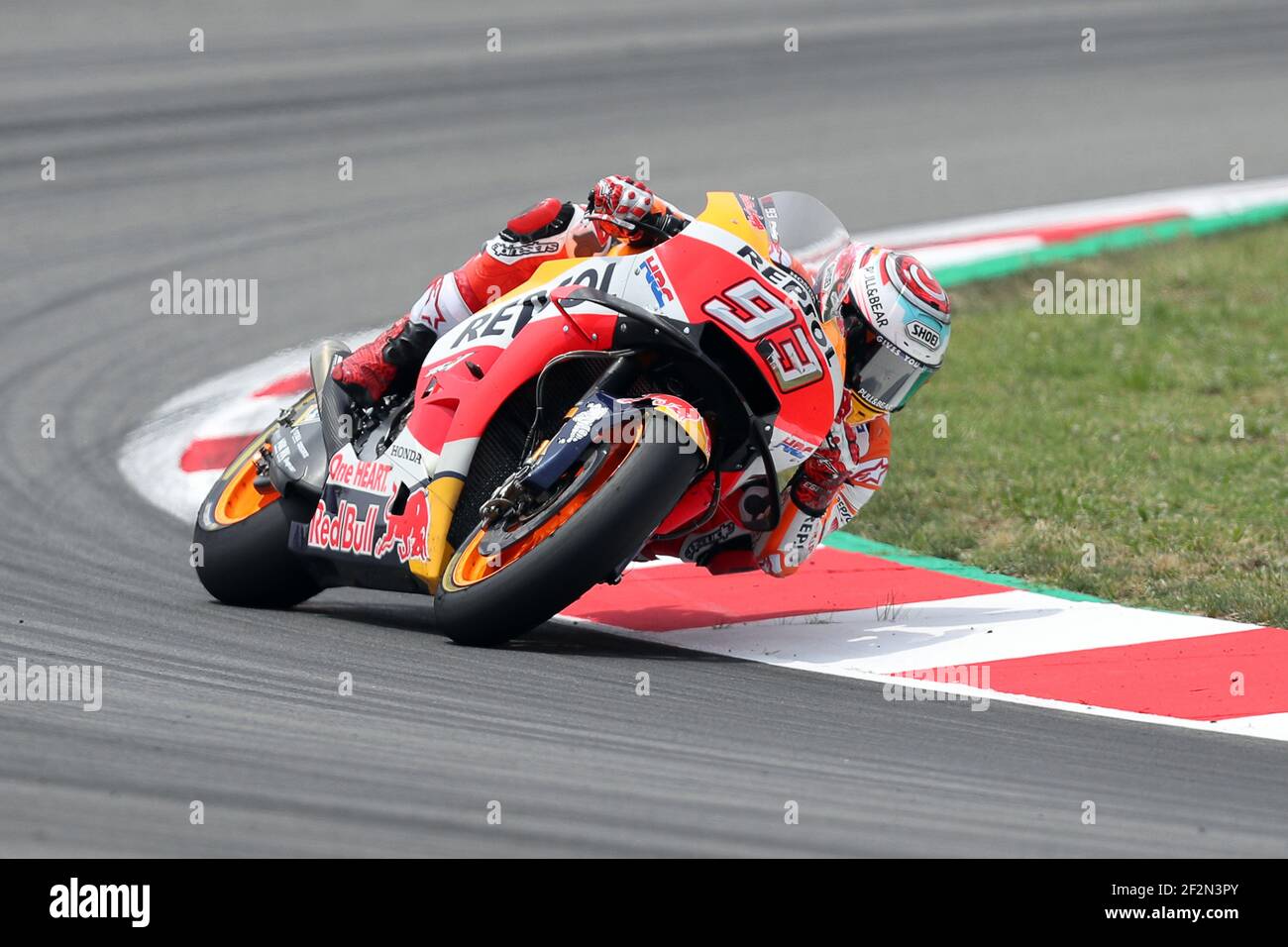 Marc Marquez of Spain and Repsol Honda Team competes during Moto GP race at  The Catalunya