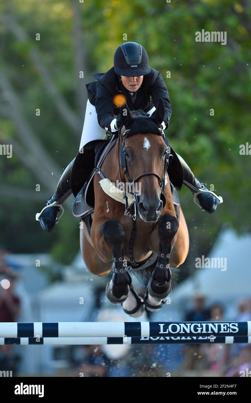 Kim Emmen riding Delvaux NED during the 2019 Longines Global Champions Tour  of Paris on July 6, 2019 in Paris, France - Photo Christophe Bricot / DPPI  Stock Photo - Alamy
