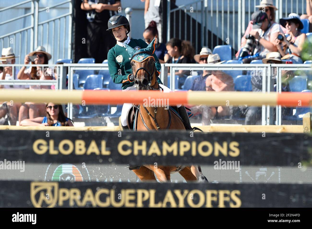 Jessica Springsteen riding Rmf Zecilie USA during the 2019 Longines Global Champions Tour of Paris on July 6, 2019 in Paris, France - Photo Christophe Bricot / DPPI Stock Photo