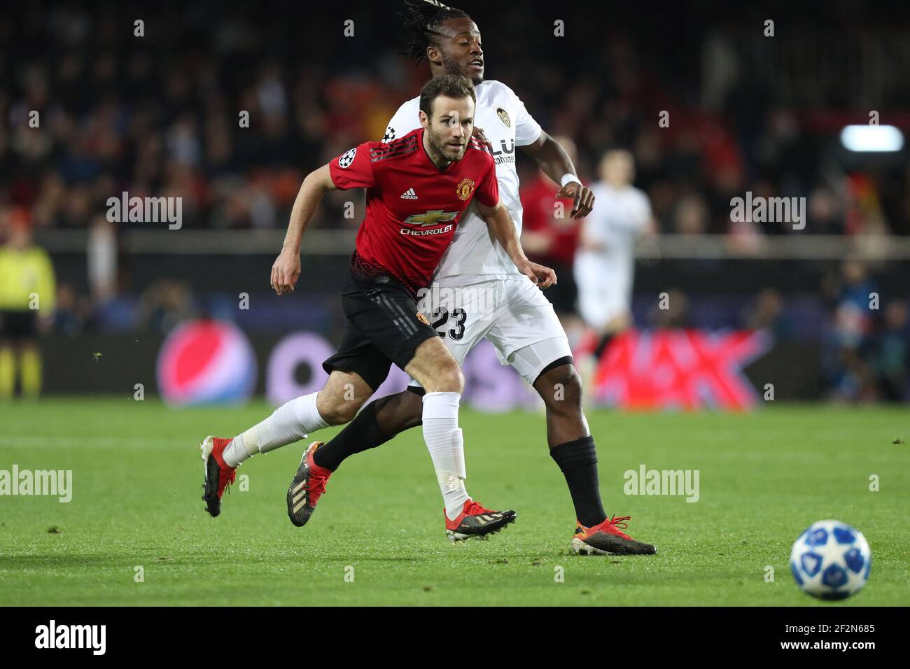Juan Mata of Manchester United during the UEFA Champions League, Group H football match between Valencia CF and Manchester United on December 12, 2018 at Mestalla stadium in Valencia, Spain - Photo Manuel Blondeau / AOP Press / DPPI Stock Photo