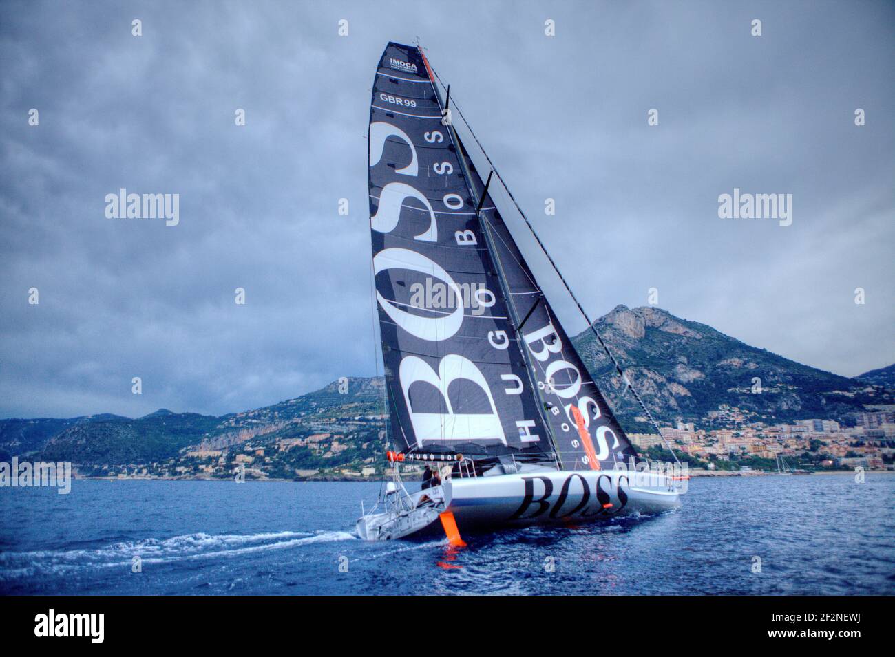 SAILING - IMOCA 60 HUGO BOSS - NEW LOOK 2012 - MONACO - 25/05/2012 - PHOTO  CHRISTOPHE LAUNAY / DPPI - Alex Thomson unveiled the new-look IMOCA 60 Hugo  Boss at Monaco Stock Photo - Alamy