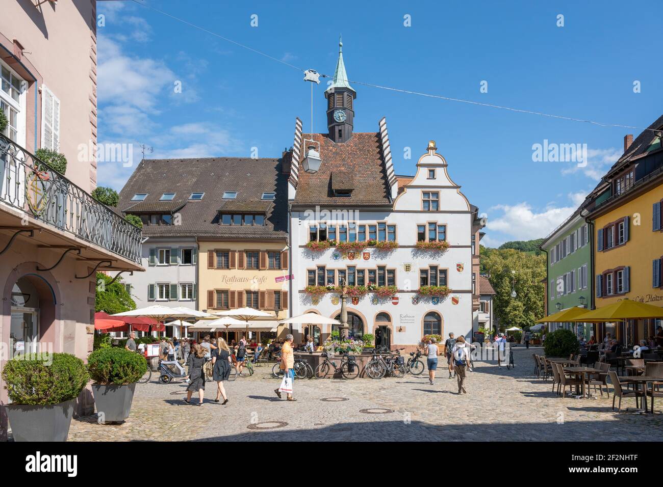 Germany, Baden-Wuerttemberg, Staufen, Rathausplatz. Stock Photo