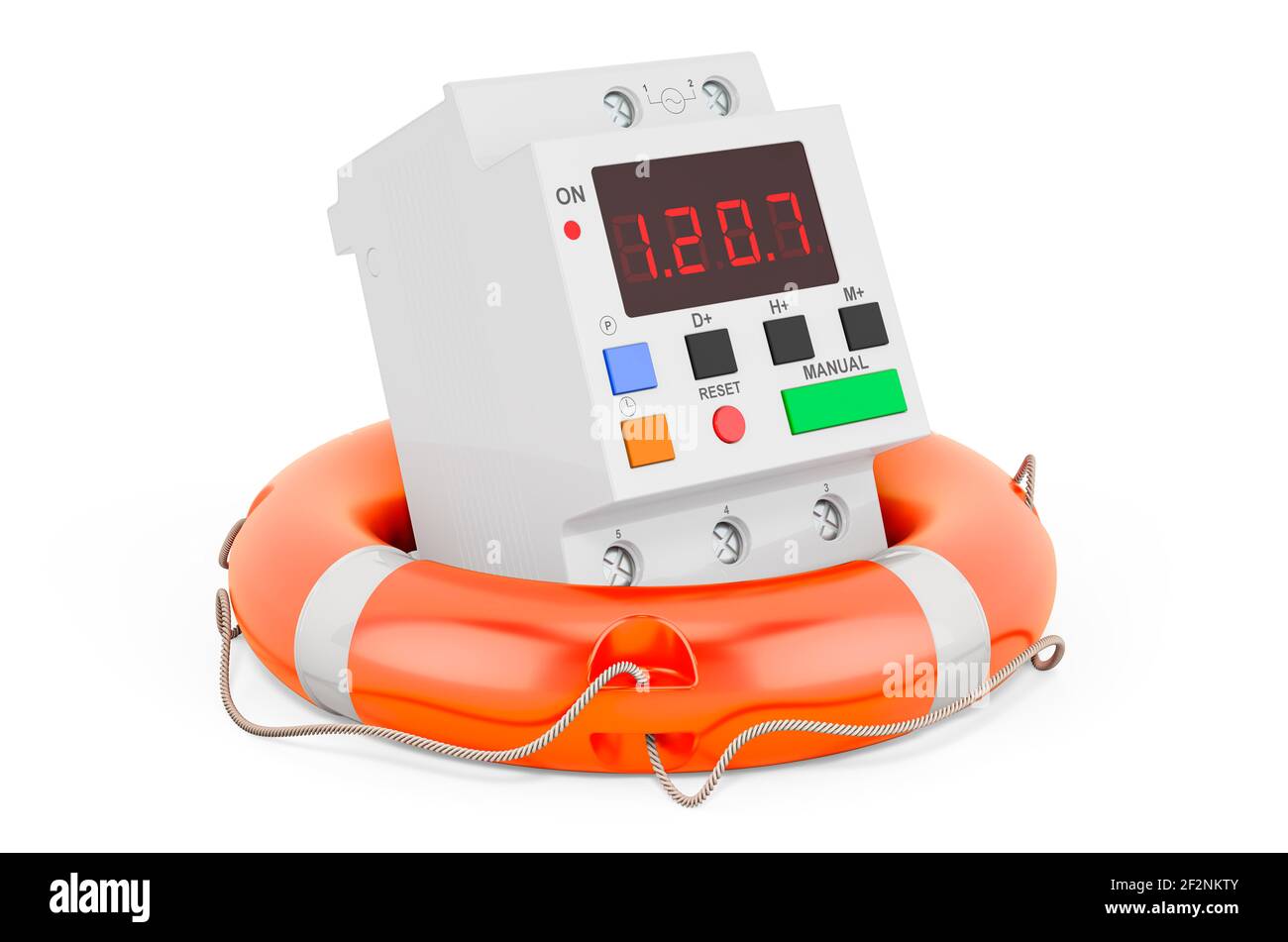 Repair and service of digital timer switch, 3D rendering isolated on ...