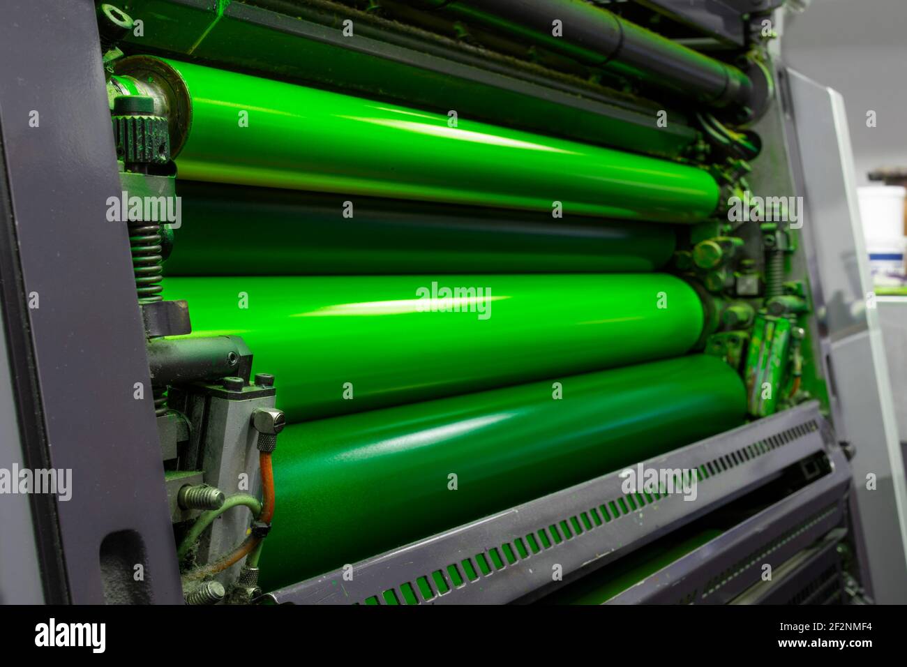 Color and glossy rollers of offset printing machine. offset ink colour