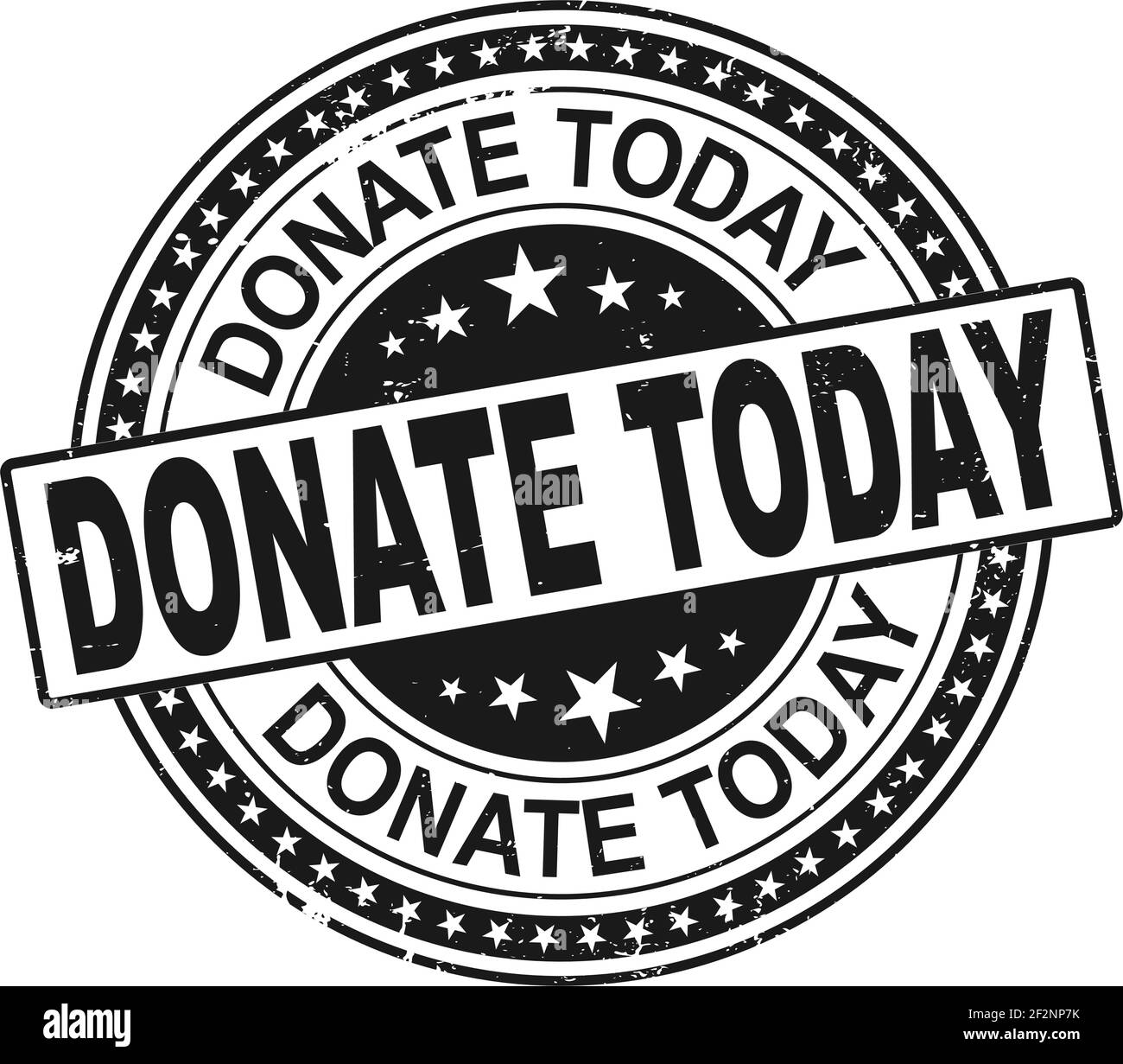 Stamp with text donate today inside, vector illustration Stock Vector