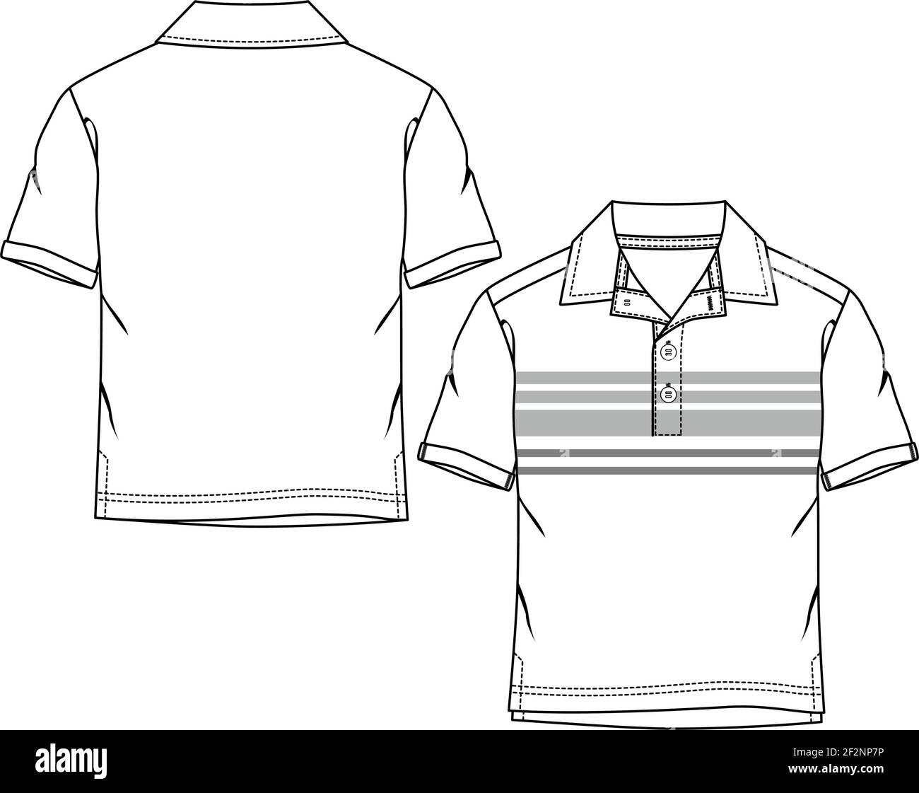 Polo T-shirt Design Template on Gray Background. Technical Sketch Unisex Polo  T Shirt Stock Illustration - Illustration of classic, clothes: 160500979