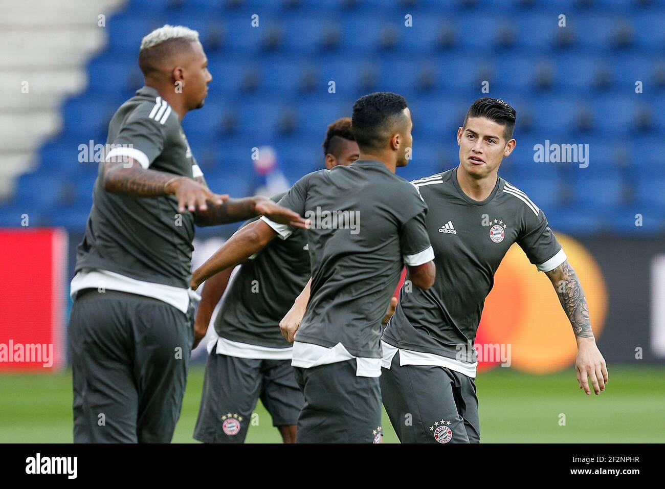 Bayern Munich's Colombian midfielder James Rodriguez takes part in a training session before the UEFA Champions League football match between Paris Saint-Germain and Bayern Munich on September 26, 2017 at Parc des Princes stadium in Paris, France - Photo Benjamin Cremel / DPPI Stock Photo