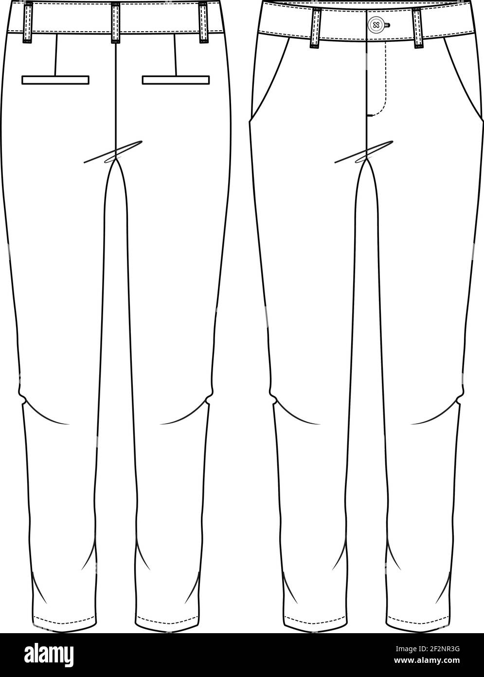 Khaki Uniform Long Pants Vector For Template Stock Illustration