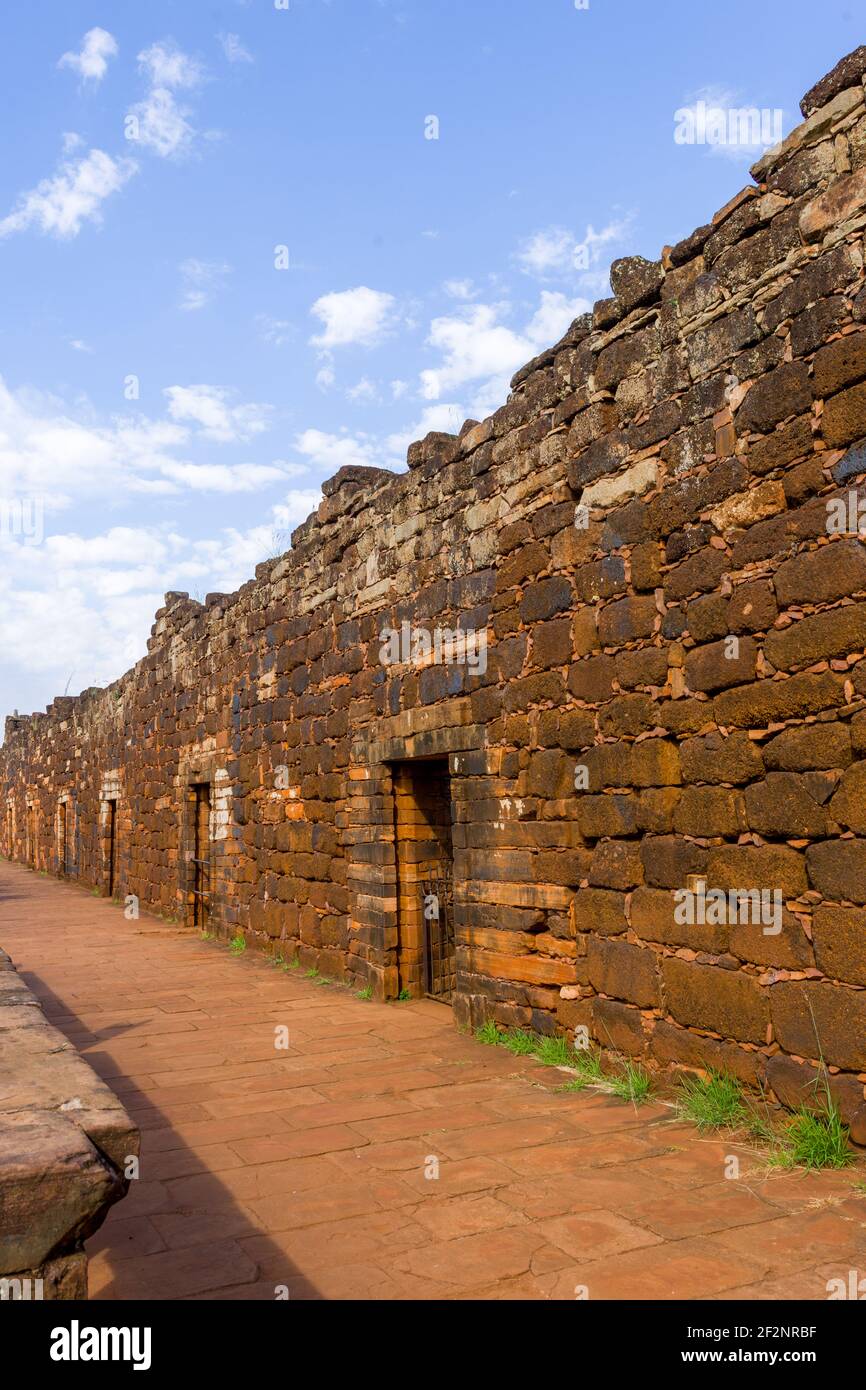 Ruins of the Jesuit reduction San Ignacio Mini of the Guaranisi, UNESCO World Heritage Site, Misiones, Argentina, South America Stock Photo