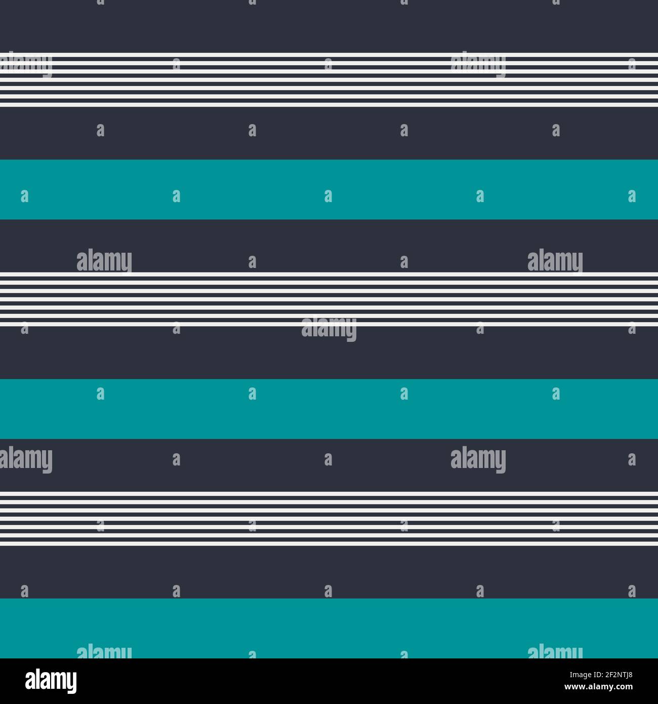 Aqua and Navy seamless stripes pattern. Abstract vector background. Stylish colors. Multi Stripes Stock Vector