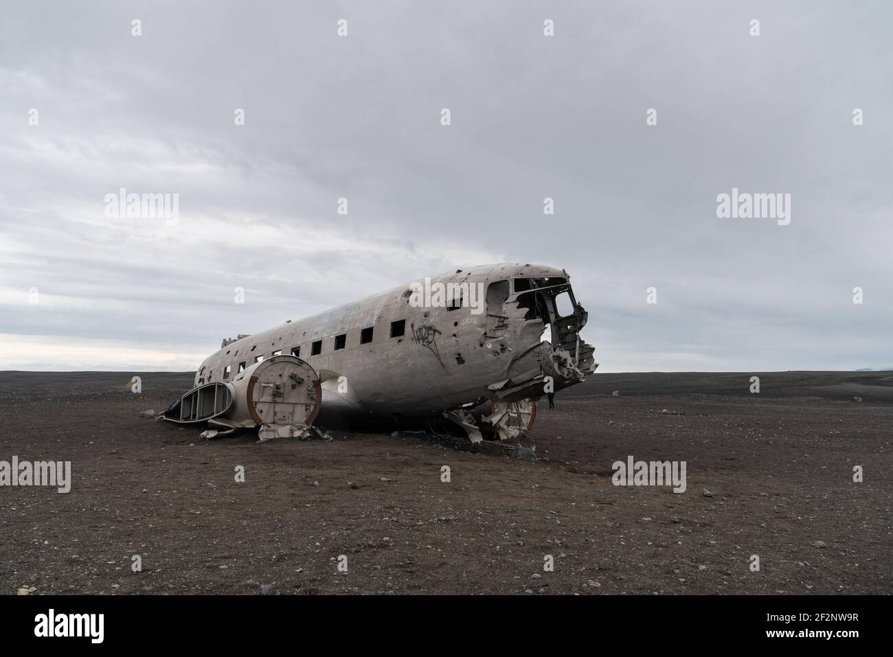 Solheimasandur Plane Wreck On Beach Stock Photo