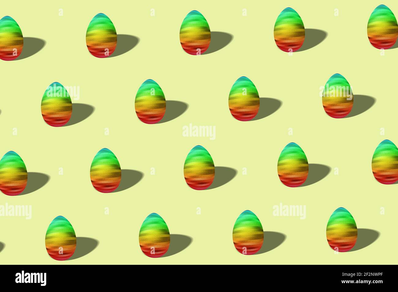 Modern Easter egg pattern made, multicolored Egg, rainbow, Minimal Easter concept Stock Photo