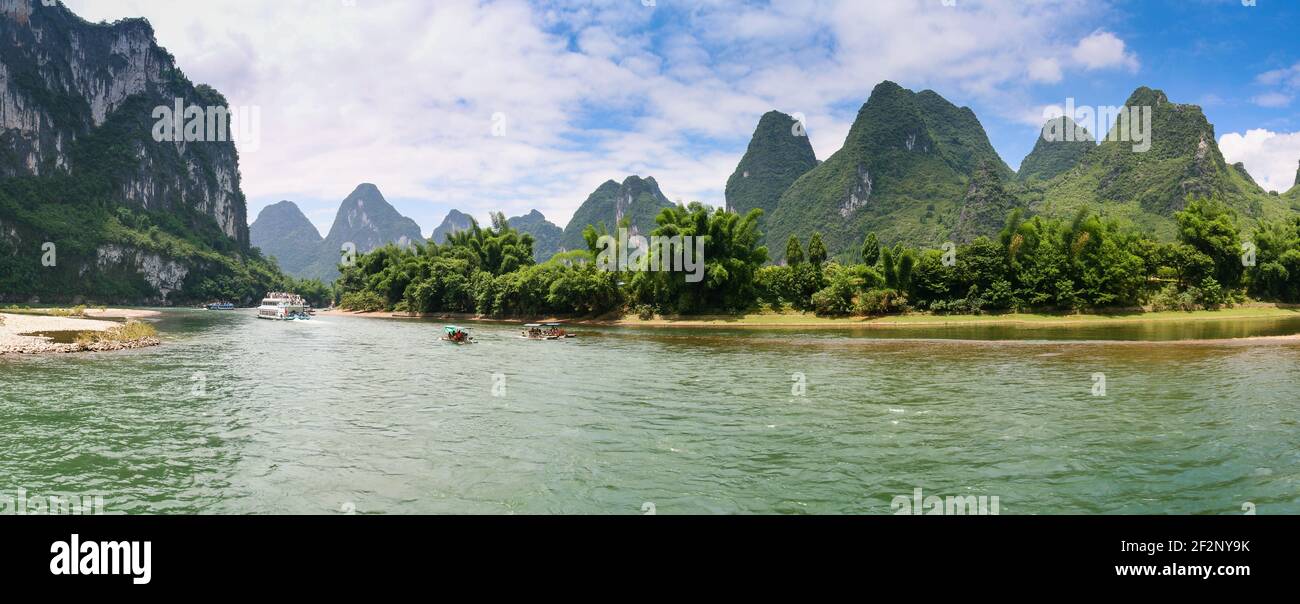 Panorama, Asia, China, Guilin, landscape Stock Photo