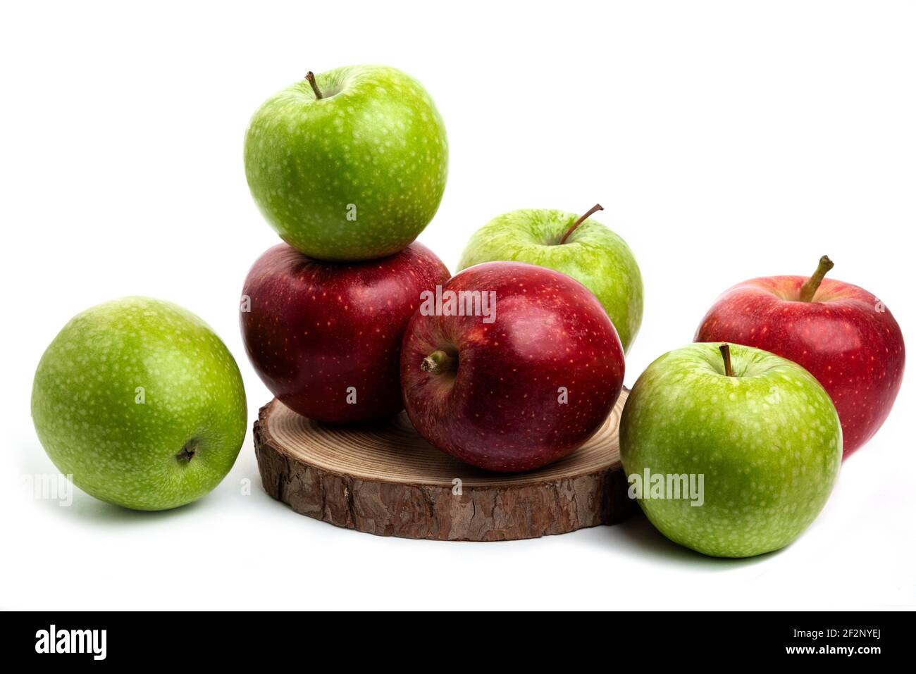 Fresh red and green apples isolated on white background Stock Photo - Alamy
