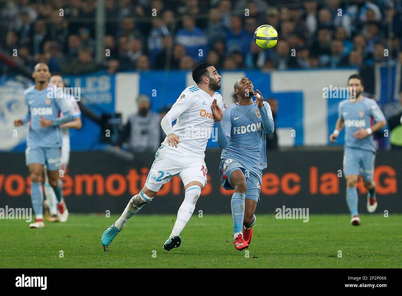 Olympique de Marseille's French defender Adil Rami reacts during the ...