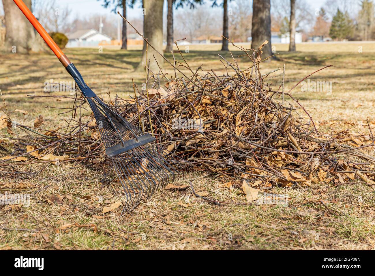 Rake lawn in spring hires stock photography and images Alamy