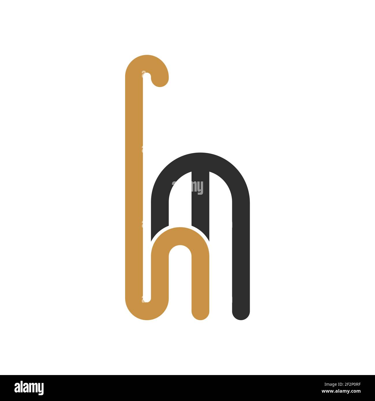 Creative abstract letter hm logo design. Linked letter mh logo design. Stock Vector