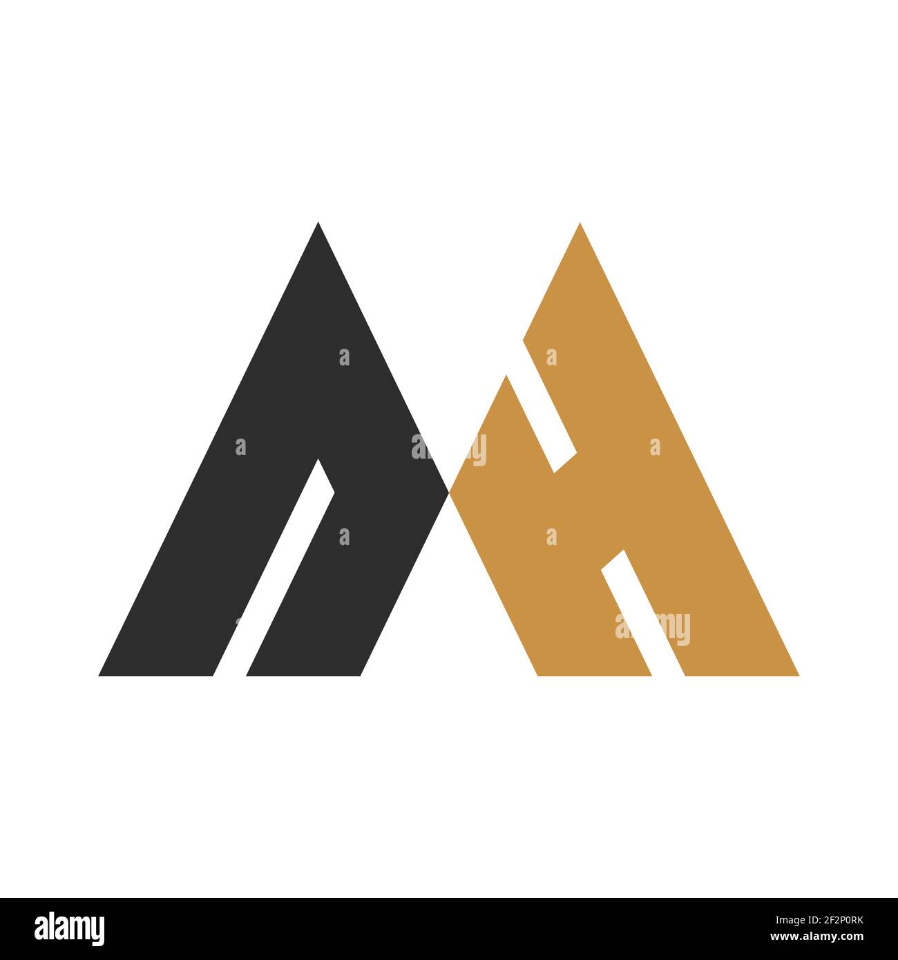 Creative abstract letter hm logo design. Linked letter mh logo design ...