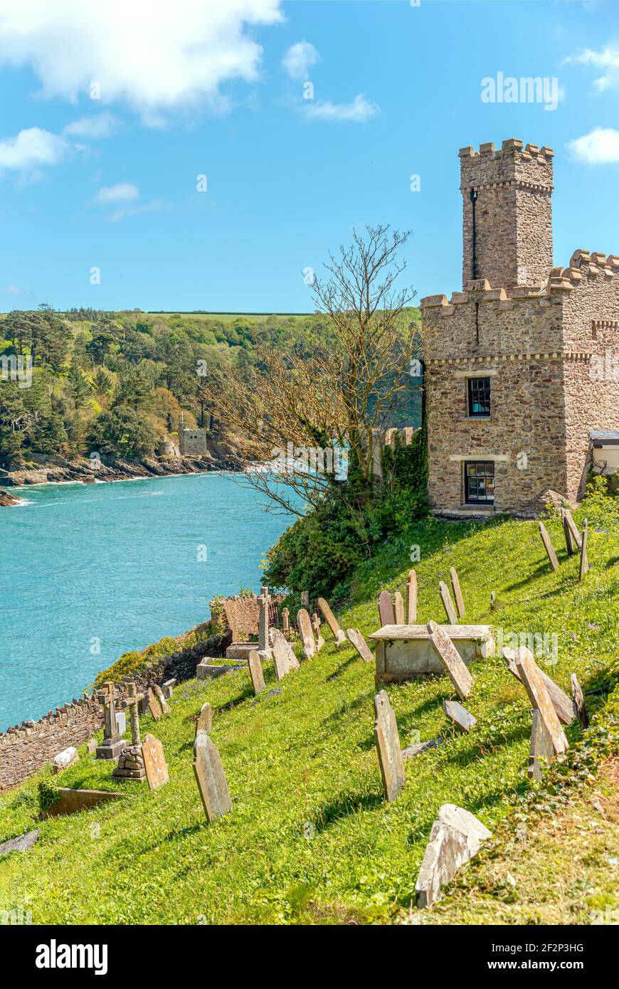 Dartmouth Castle that guard the mouth of the Dart Estuary in Devon, England Stock Photo