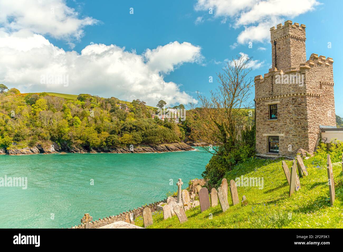 Dartmouth Castle that guard the mouth of the Dart Estuary in Devon, England Stock Photo
