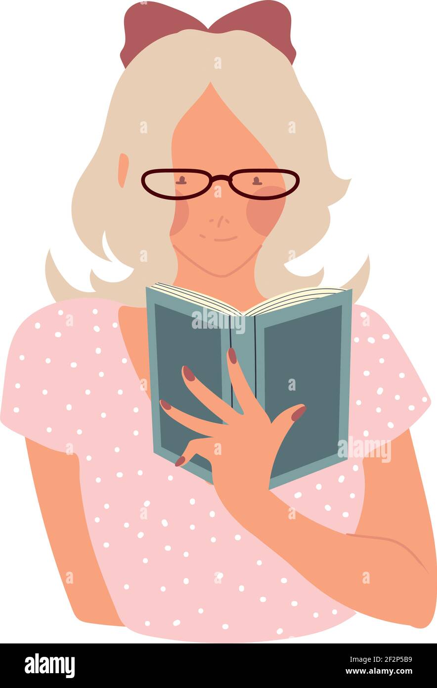 Blonde girl wearing glasses Stock Vector Images - Alamy