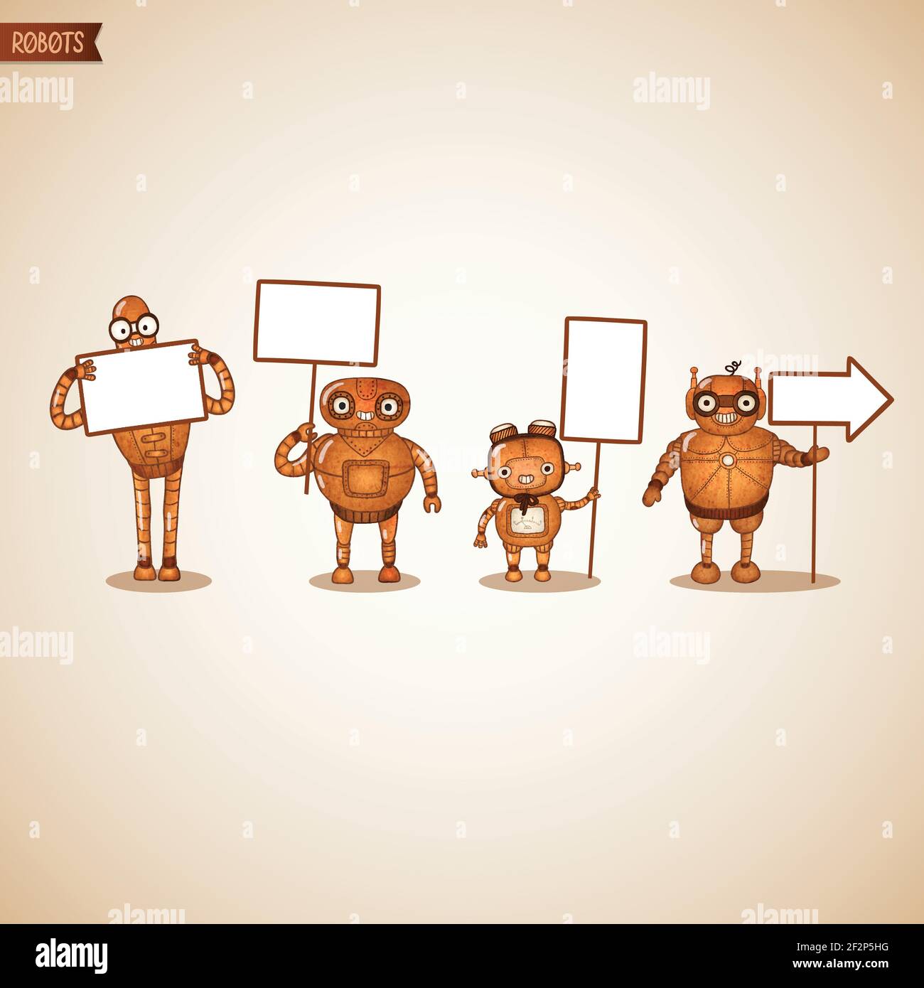 Robot Signal Sign Robots with signals background design vector illustration Stock Vector ...