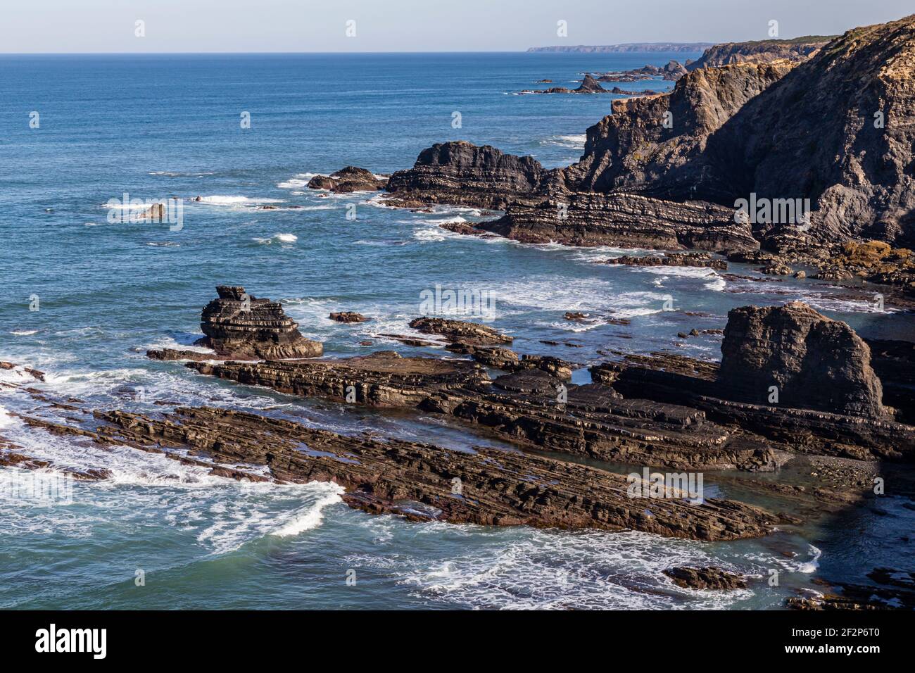 coastline with atlantic in Alentejo, Portugal Stock Photo
