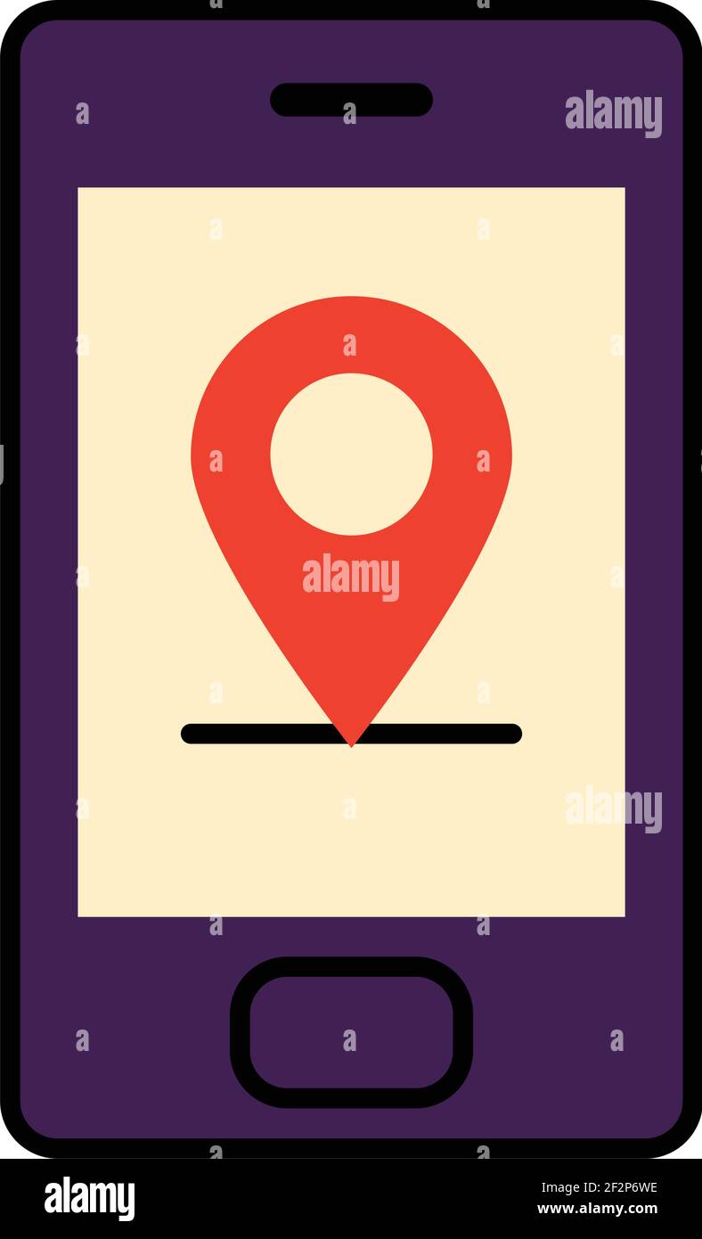 smartphone device with location pin Stock Vector Image & Art - Alamy