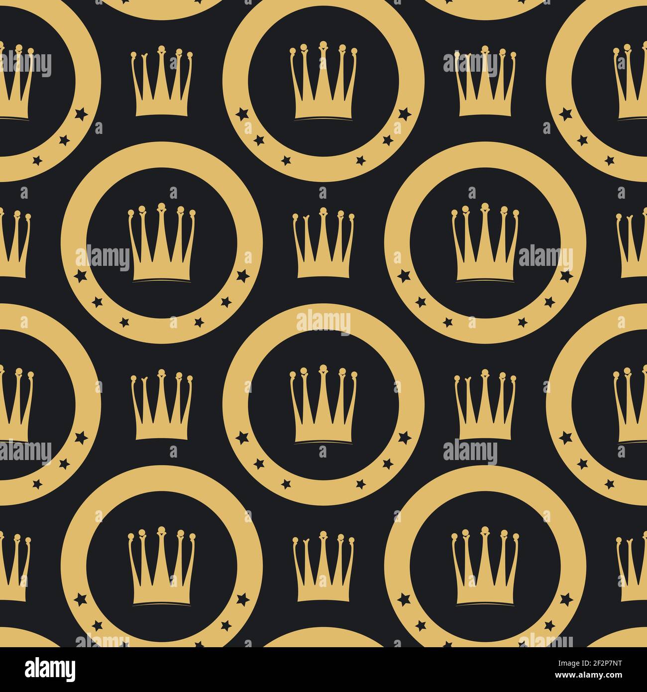 Golden crown seamless pattern. Luxury background golden vintage, vector ...